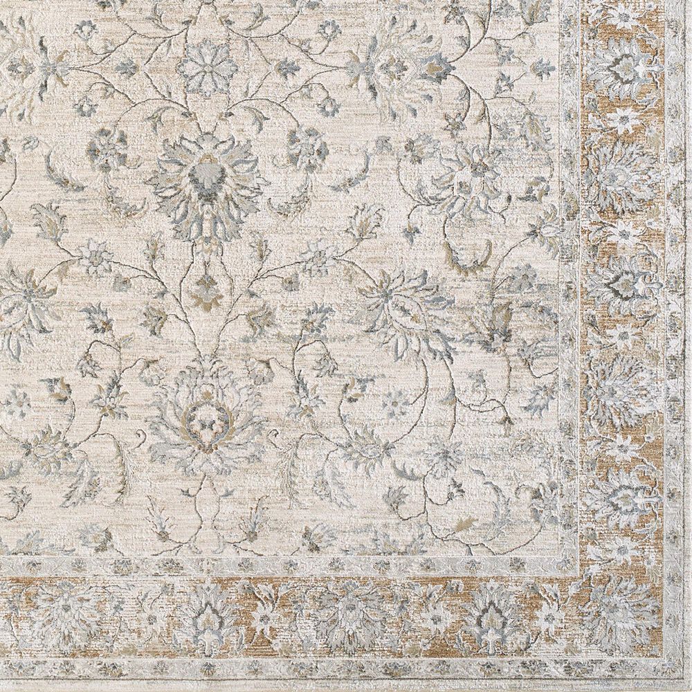 Surya Brunswick Light Gray, Cream, Medium Brown, Light Brown, Charcoal and Mustard 7&#39;10&quot; Round Area Rug, , large