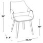 LumiSource Curvo Arm Chair with White Faux Leather Cushion in Whitewashed Wood (Set of 2), , large