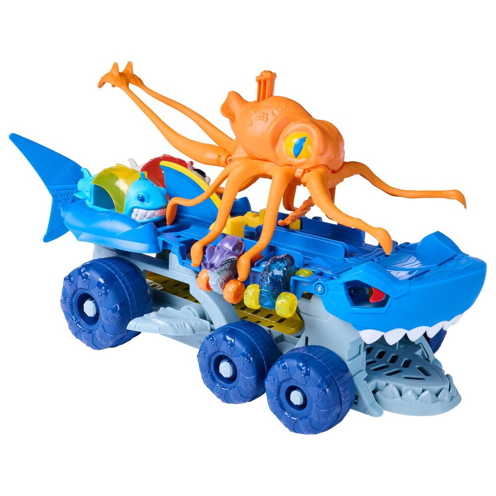 Monster Jam Mini Jams Megalodon Squid Takedown Playset, , large