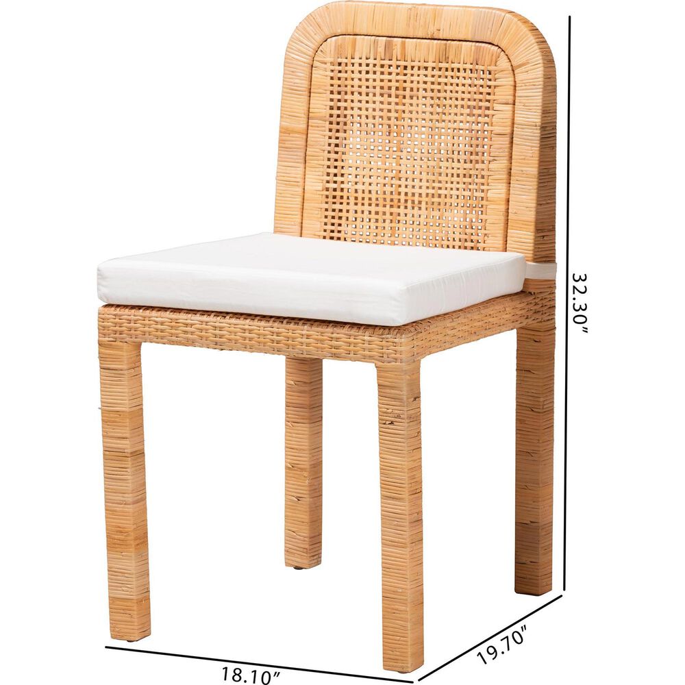 Baxton Studio Zariah Side Chair in Natural Brown (Set of 2), , large
