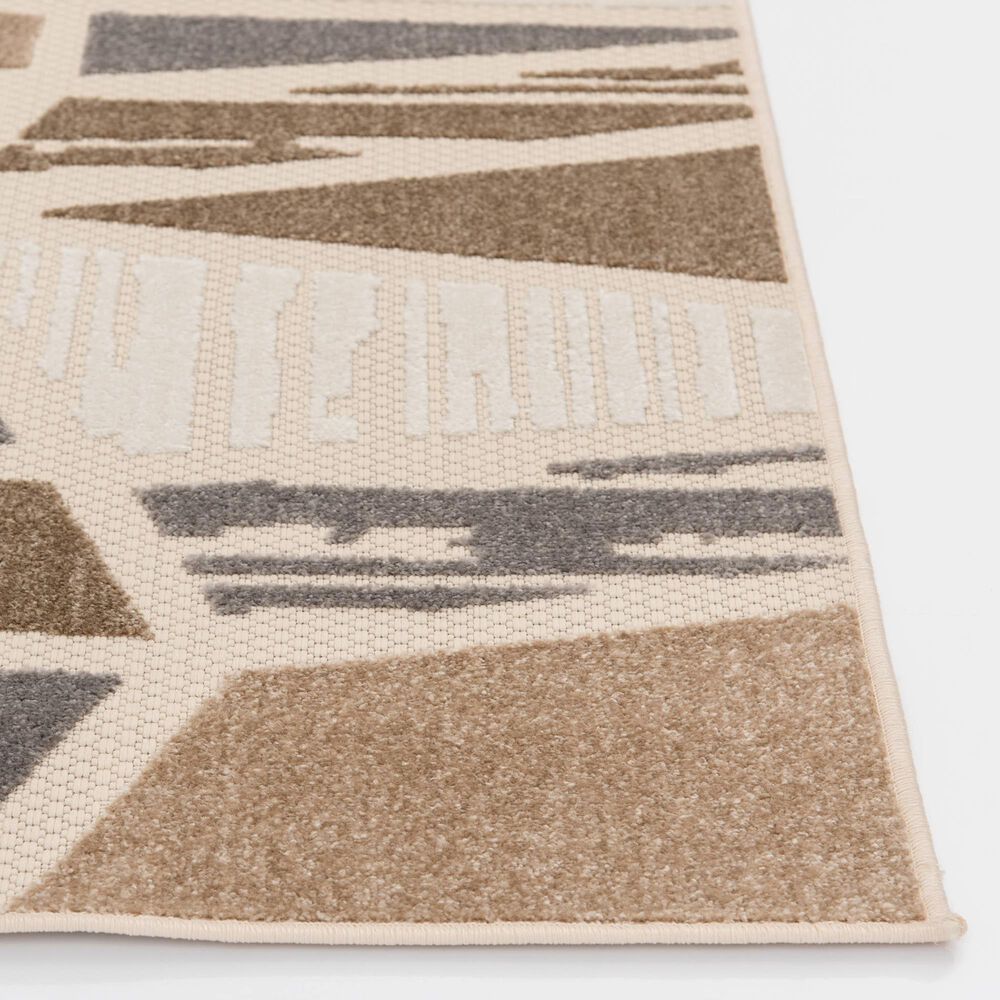 Central Oriental Fontana Hadia 2&#39;2&quot; x 7&#39;6&quot; Cream and Brown Runner, , large