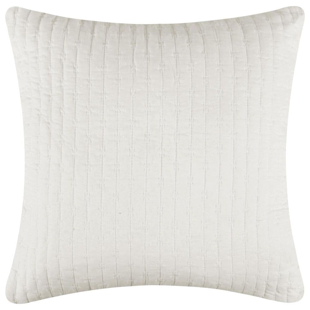 Levtex Cross Stitch 18" x 18" Throw Pillow in Cream, , large