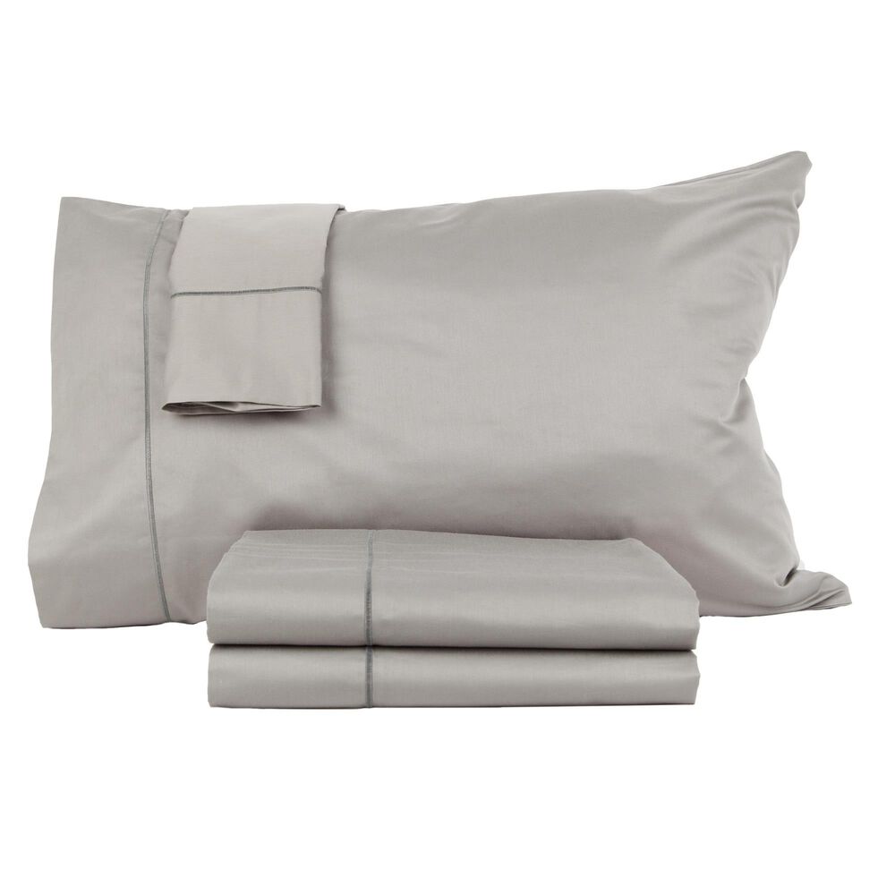 HN International 4-Piece King Sateen Sheet Set in Gray, , large