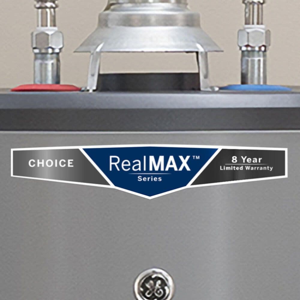 GE Appliances RealMAX Choice 40-Gallon Tall Natural Gas Ultra Low-NOx Atmospheric Water Heater in Gray, , large