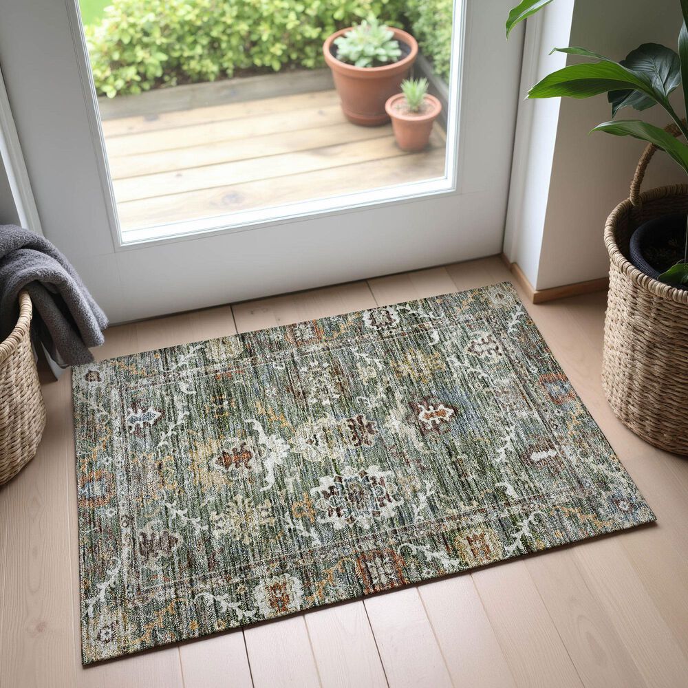 Dalyn Rug Company Silk Road Basil, Chocolate, Ivory, Gold, Copper, Blue and Mocha 1&#39;8&quot; x 2&#39;6&quot; Area Rug, , large