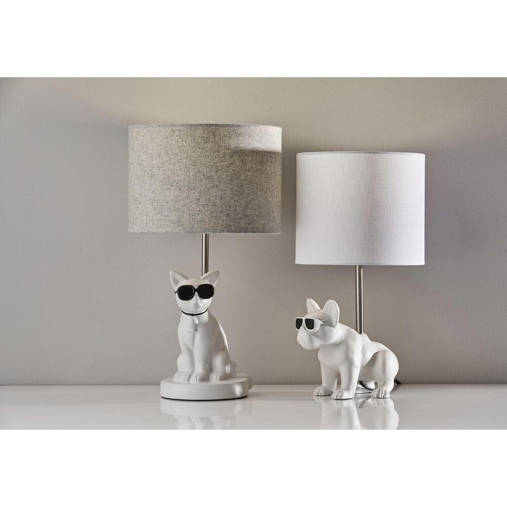 Adesso Sunny Dog Table Lamp in White, , large