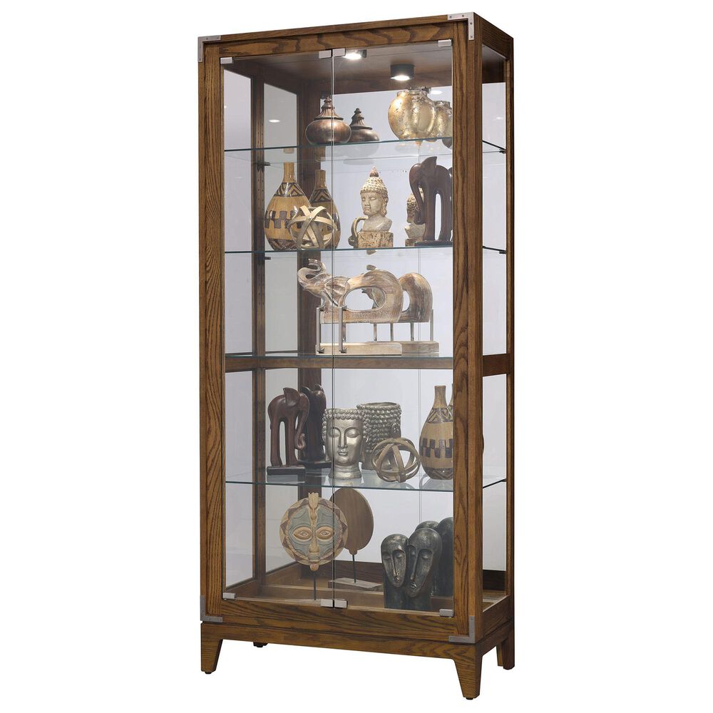 Howard Miller Elisa Curio Cabinet in Natural Oak, , large