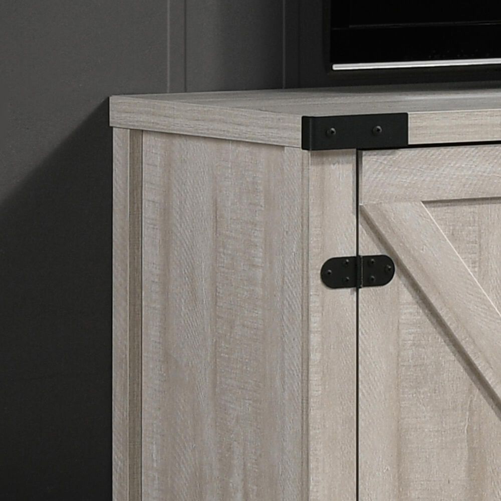 HOMLUX 58" TV Stand with Barn Cabinets and Open Shelves in Dusty Gray, , large