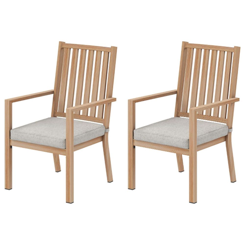 Hearth and Haven Outdoor All-Weather Aluminum Dining Chair in Gray (Set of 2), , large