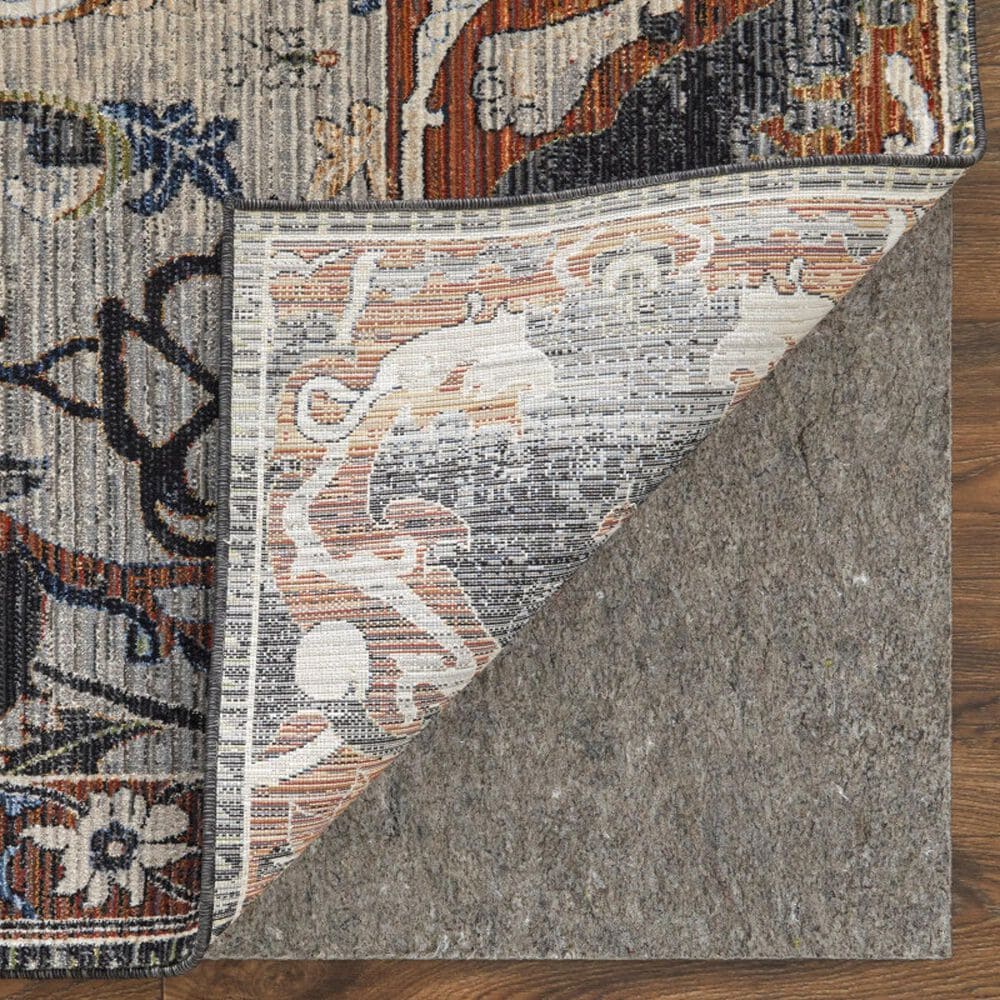 Feizy Melrose 2&#39; x 3&#39; Gray and Rust Area Rug, , large