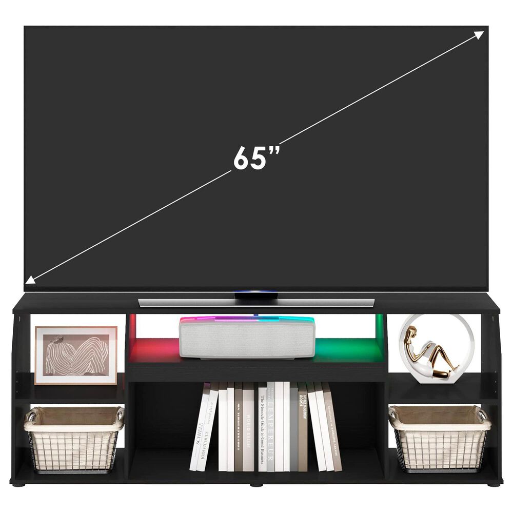 HOMLUX 59" TV Stand with LED Lights in Americano, , large