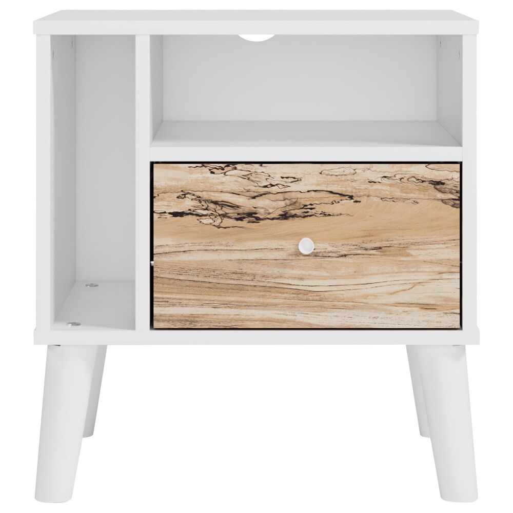 Ashley Piperton Nightstand in White and Brown, , large