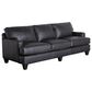 Craftmaster Furniture Corp Stationary Leather Sofa and Loveseat Set in Dark Gray, , large