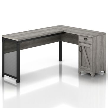 Furniture of America Denning L-Shaped Desk in Vintage Gray Oak, , large