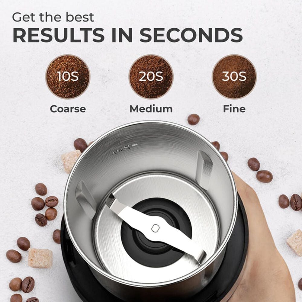 Complete Cuisine 4.5 Oz Electric Coffee Blade Grinder with Removable Cup in Black, , large