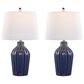 LumiSource Rockwell Table Lamp in Dark Blue and Polished Nickel (Set of 2), , large