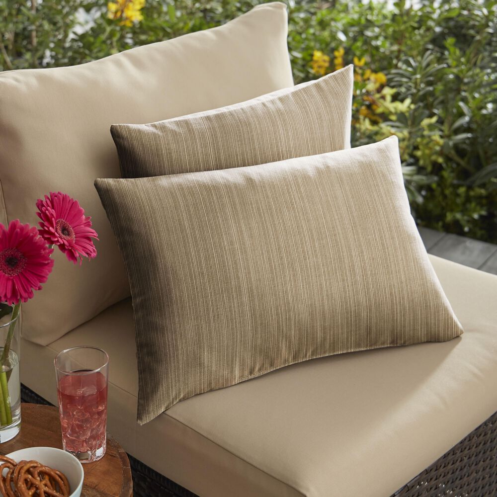 Sorra Home Sunbrella 12" x 24" Pillow in Dupione Walnut (Set of 2), , large