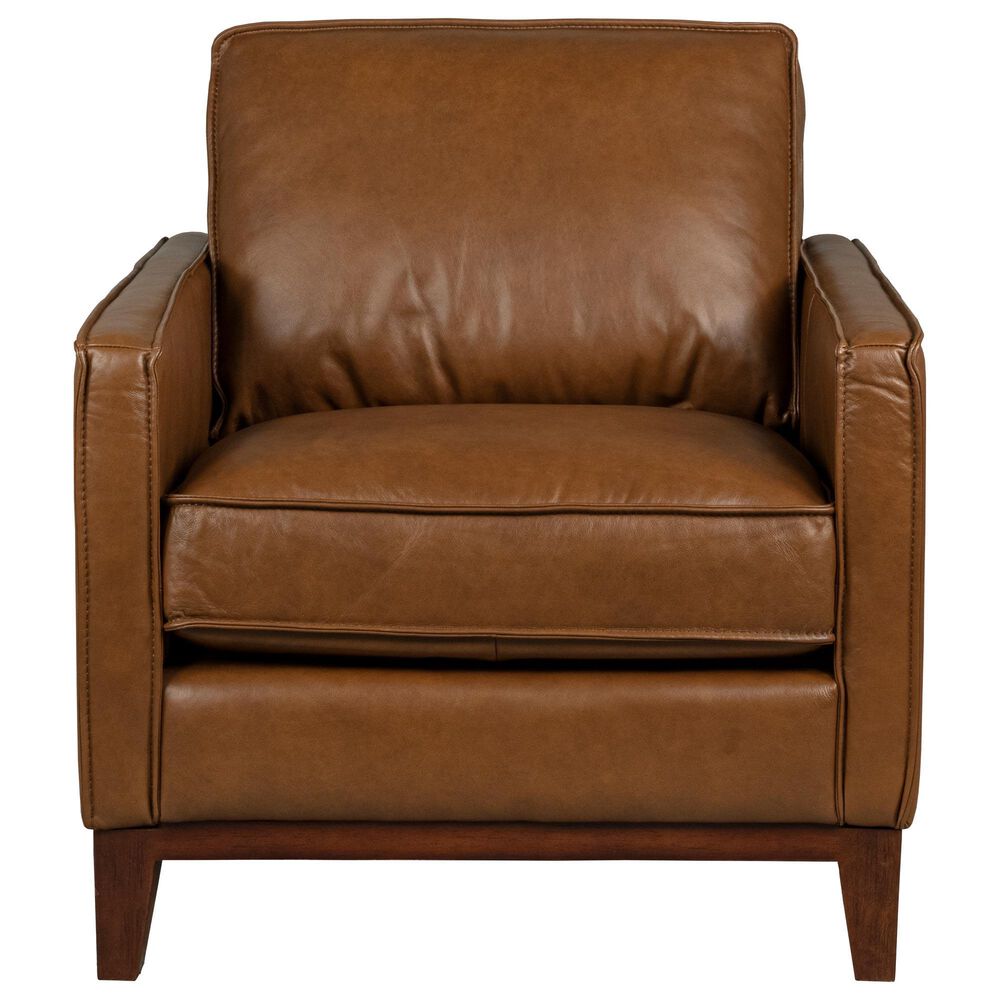 Italiano Furniture Weston Leather Accent Chair in Highland Brown, , large