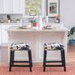 Linon Home Decor Walt Counter Stool with Black Cow Cushion in Black, , large
