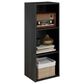 HOMLUX 3-Tier Bookcase with Decorative Open Shelves in Blackwood, , large