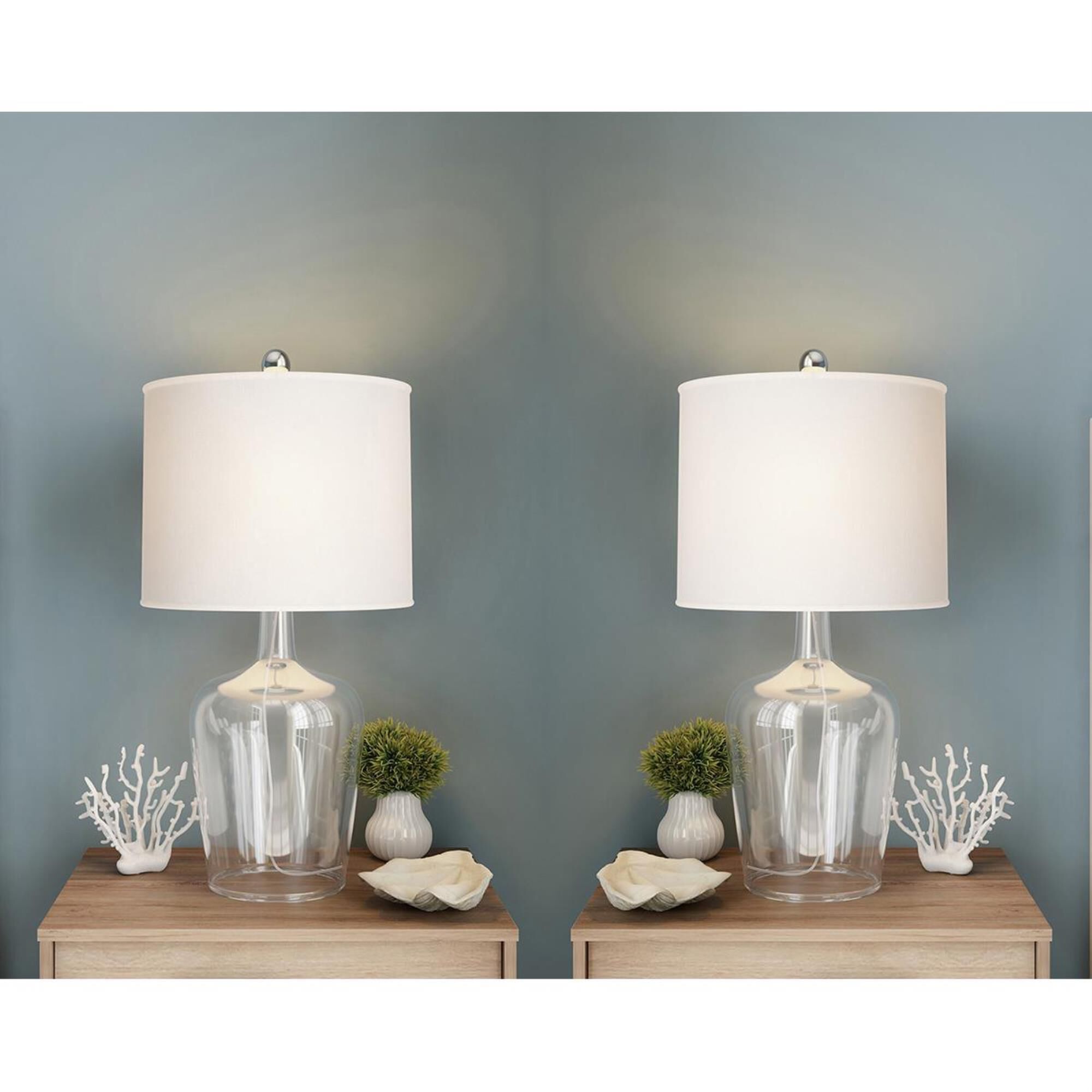 Fillable table lamp clear outlet glass
