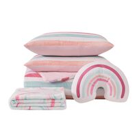Pem America Christian Siriano Watercolor Rainbow Full Bedding Set