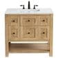 James Martin Vanities Breckenridge 36" Single Bathroom Vanity in Light Natural Oak with 3 cm Ethereal Noctis Quartz Top and Rectangular Sink, , large