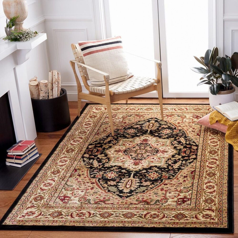 Safavieh Lyndhurst 5&#39;3&quot; x 7&#39;6&quot; Black and Beige Area Rug, , large