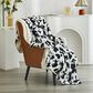 Duke Imports Cow Skin Sherpa Mink Plush Throw in Black and White, , large