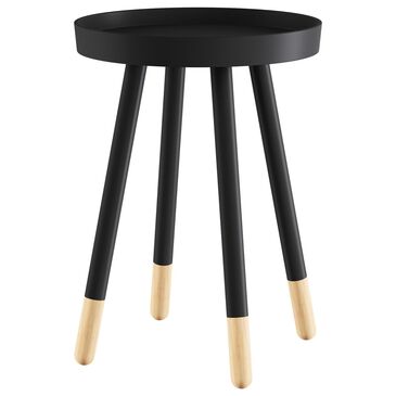 Timberlake Hastings Mid-Century Modern  Home End Table in Black, , large