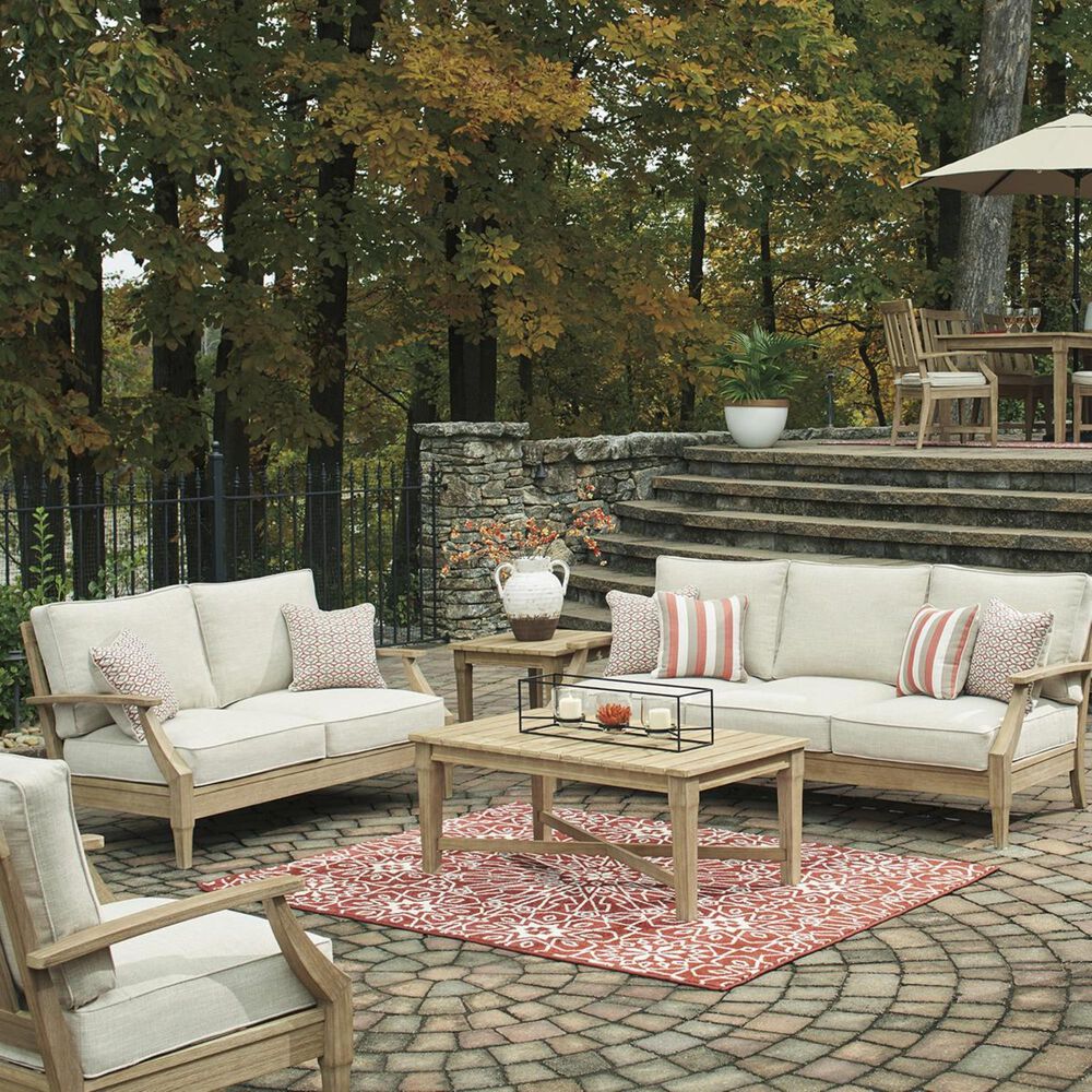 Ashley Clare View 5-Piece Patio Conversation Set in Beige, , large