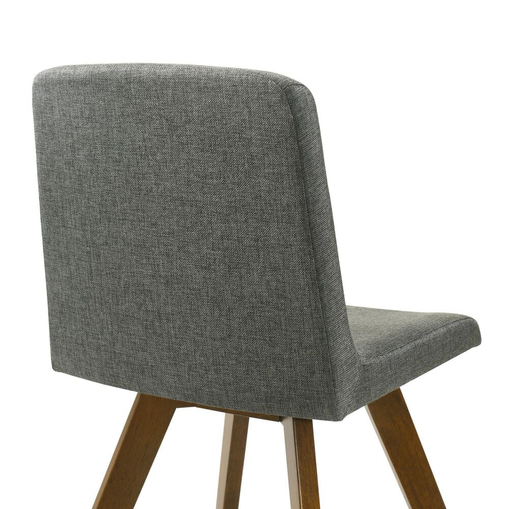 Armen Living Gina Side Chair with Charcoal Upholstery in Warm Walnut (Set of 4), , large