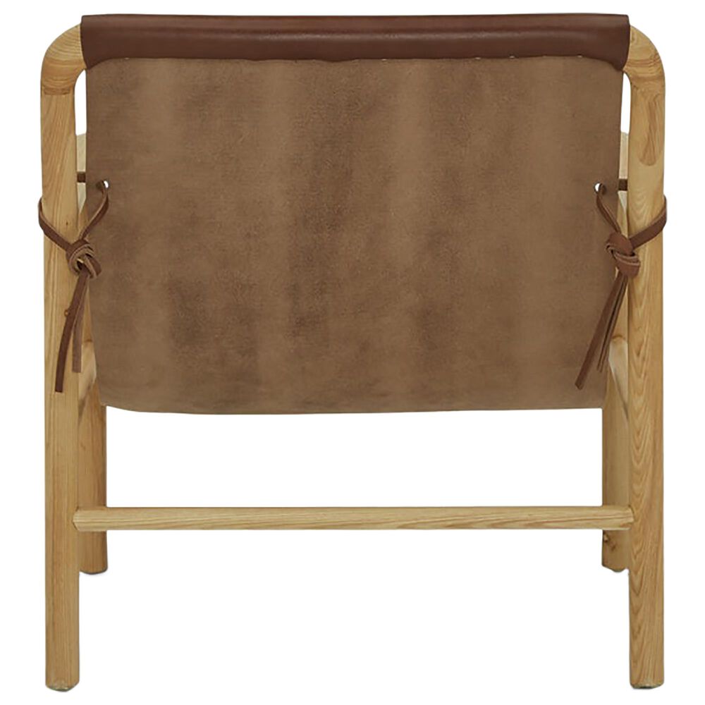 Joybird Hazel Leather Accent Chair in Chocolate and Natural, , large