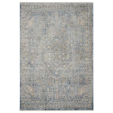 Nourison Lustrous Weave LUW02 5"3" x 7"9" Blue and Ivory Area Rug, , large