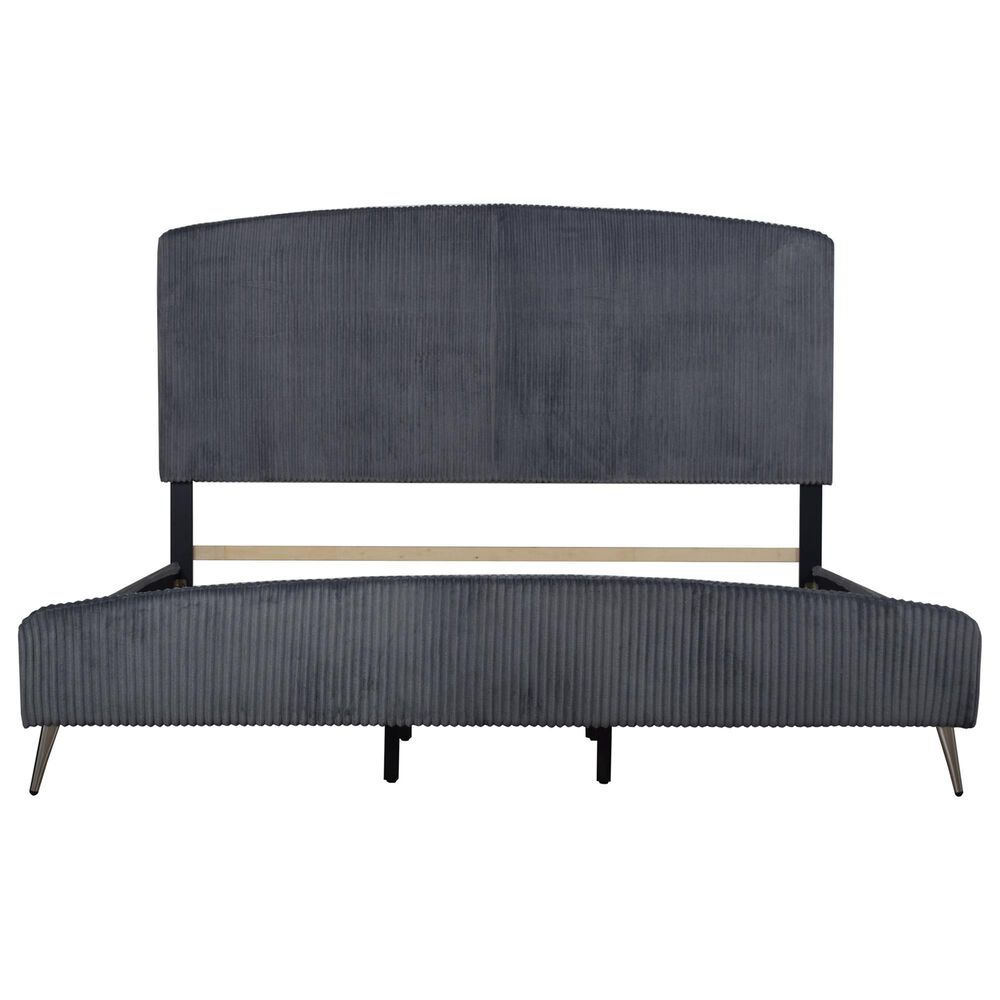 New Heritage Design Kailani King Upholstered Bed in Gray, , large