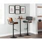 Lumisource Lombardi Swivel Adjustable Barstool with Grey Cushion in Black and Walnut, , large