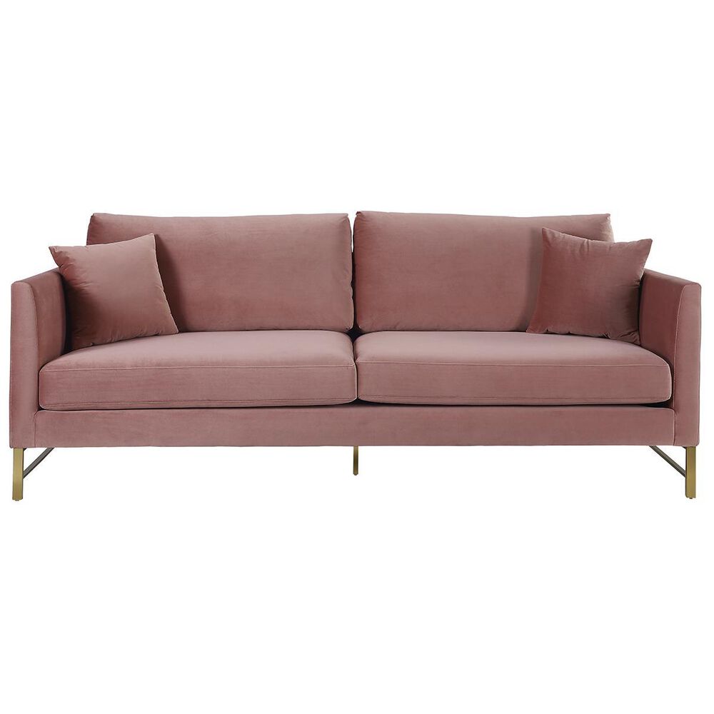 Tov Furniture Massi Velvet Sofa in Rose Velvet, , large