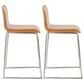 Lumisource Mara Counter Stool with Camel Cushion in Stainless Steel (Set of 2), , large