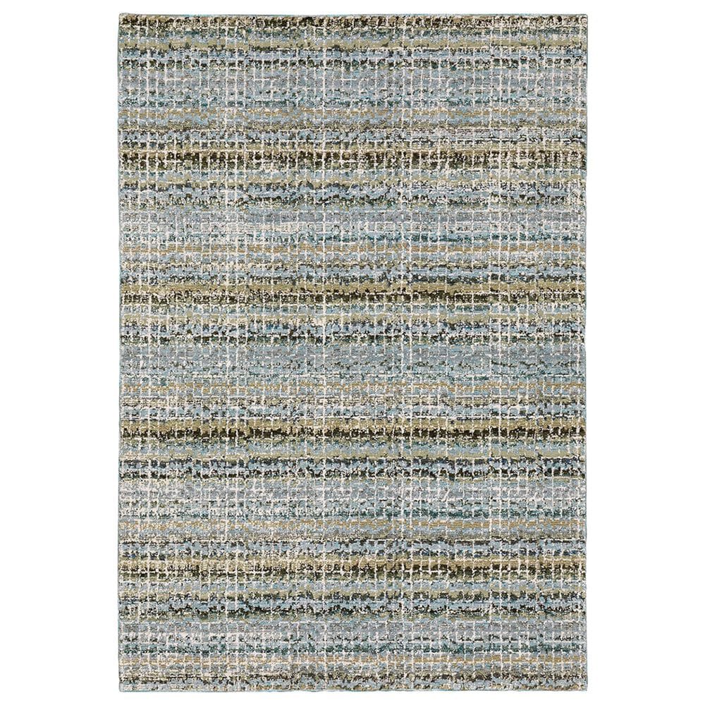 Oriental Weavers Atlas Stripe 747B0 7"10" x 10"10" Blue Area Rug, , large
