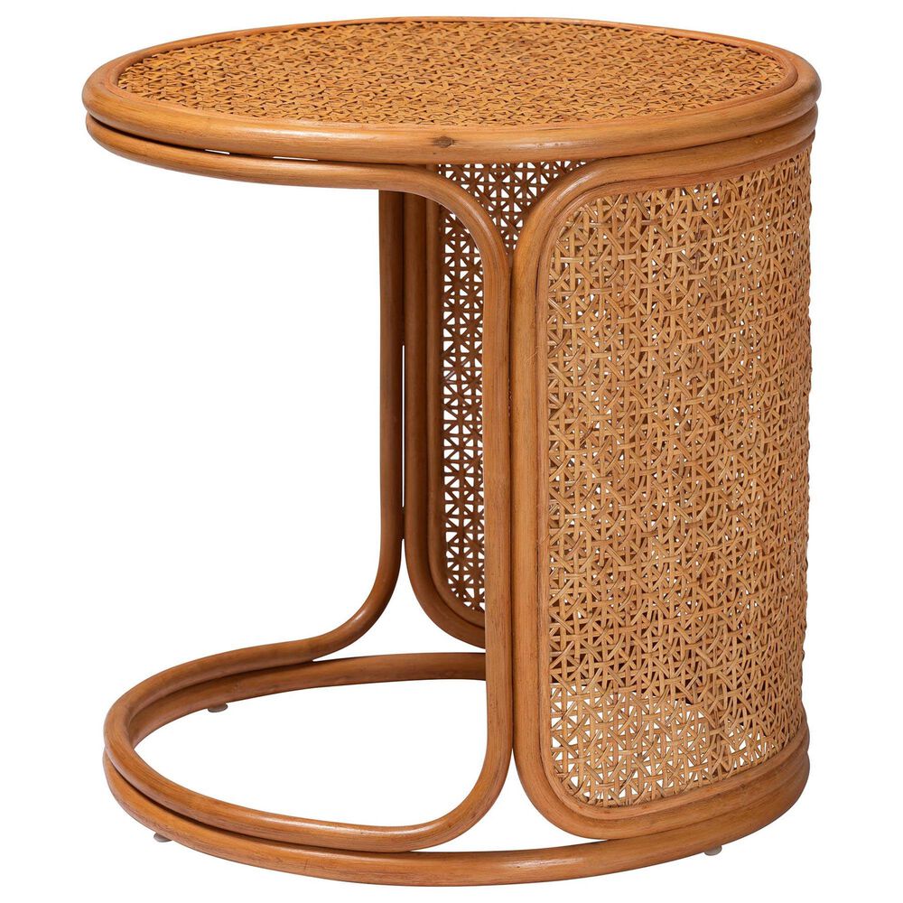 Baxton Studio Eldon Large End Table in Light Honey, , large