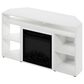 HOMLUX 47" Corner TV Stand with Electric Fireplace in White, , large