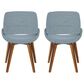 LumiSource Fabrico Side Chair with Blue Cushion in Walnut (Set of 2), , large
