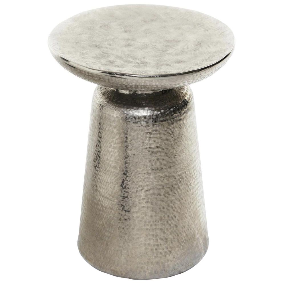 Bernhardt Lorraine Round Chairside Table in Nickel, , large