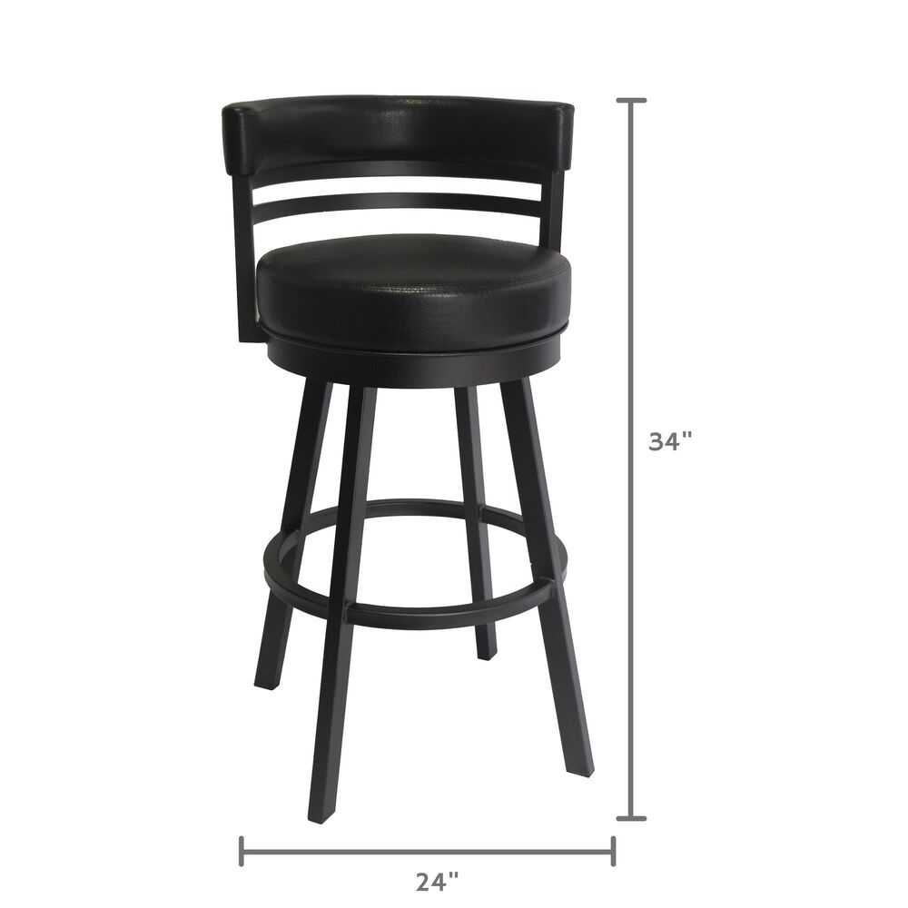 Delaware Dining Ambridge 26&quot; Swivel Barstool in Pebblestone/Black, , large