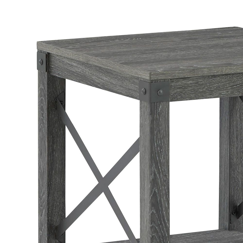 Ashley Freedan Square End Table in Grayish Brown, , large