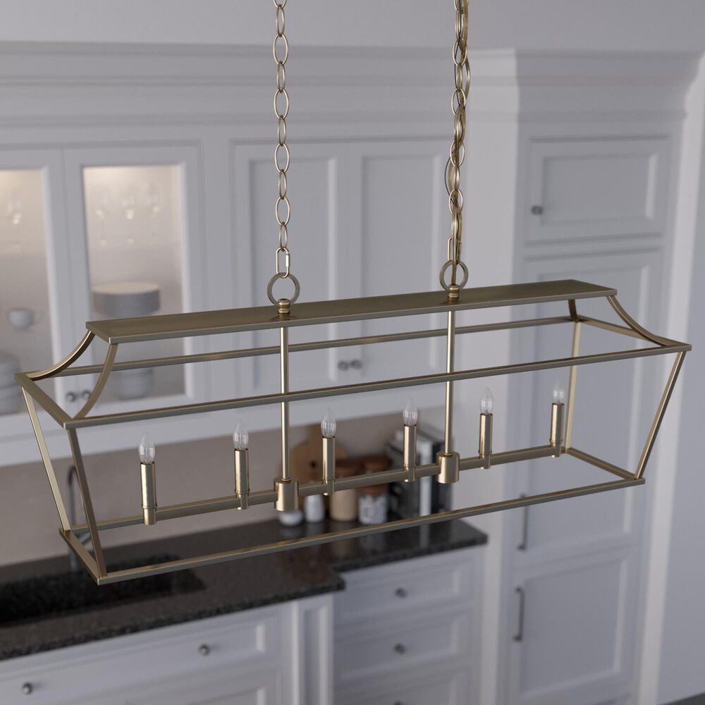 Hunter Laurel Ridge 6-Light Linear Chandelier in Alturas Gold, , large