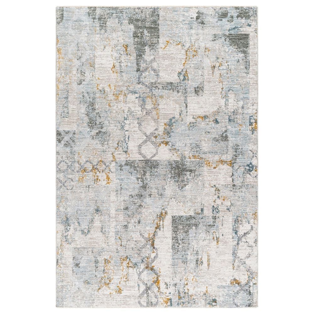 Surya Dresden Taupe, Off-White, Dusty Sage, Deep Teal, Light Gray, Mustard and Ink Blue 9&#39; x 12&#39;2&quot; Area Rug, , large