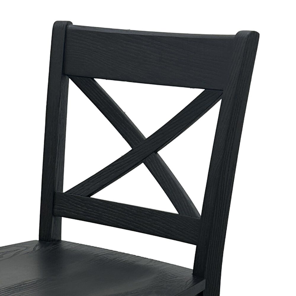 Hawthorne Furniture Solid Wood X Back Counter Stool in Black, , large