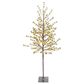 The Gerson Company 5" Tall Electric Icy Pine Tree in Green and Brown, , large