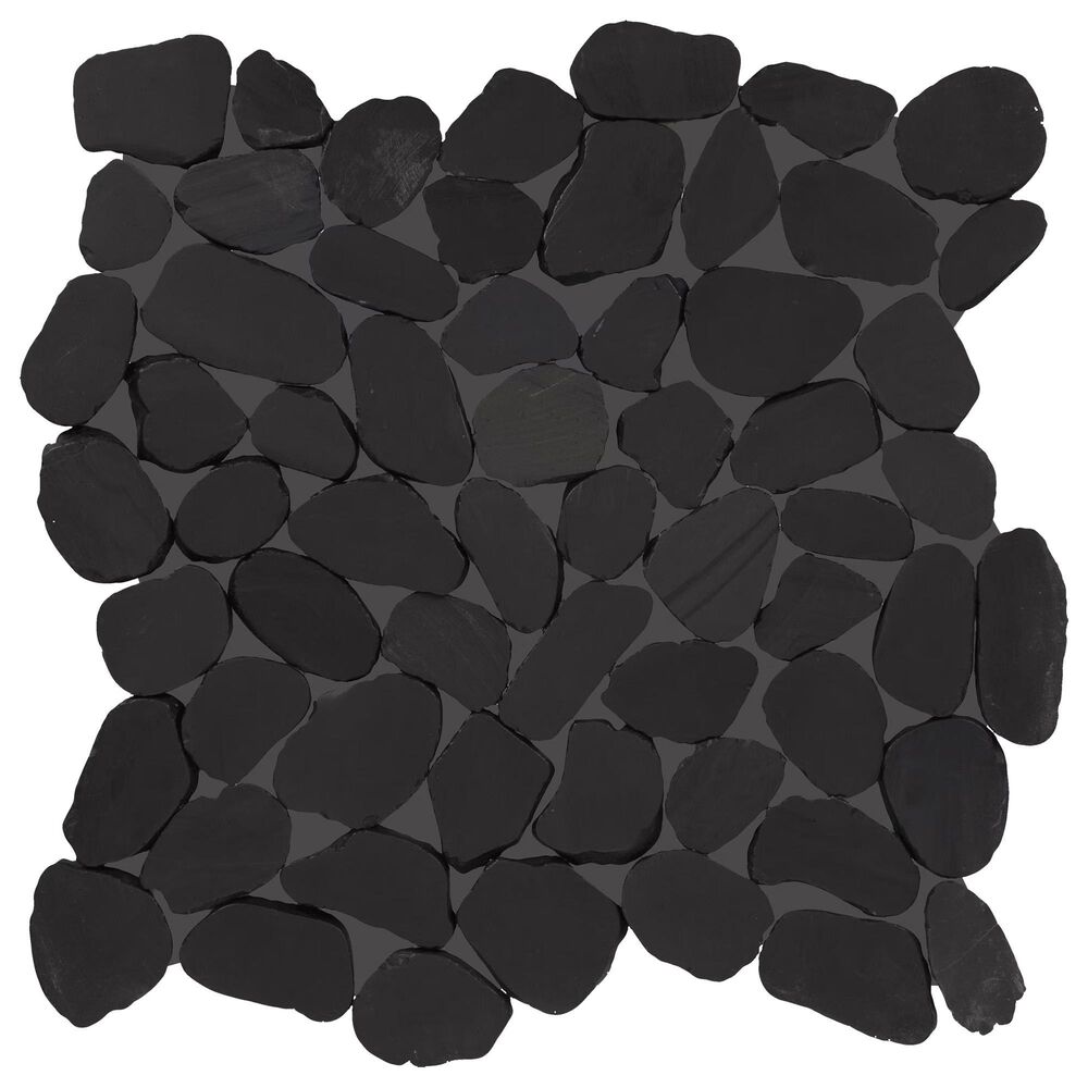 Dal-Tile Pebble Oasis Stark 12" x 12" Flat Natural Stone Mosaic Sheet, , large
